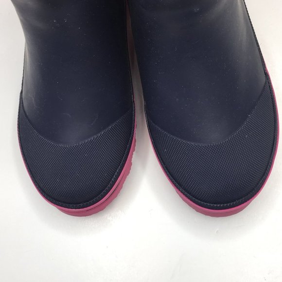 Lily & Dan girl's faux fur lined rain boots. NWT in navy and pink. - Picture 3 of 7